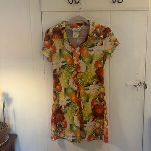 Fruit Print Short Sleeve Dress